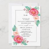 Uitnodigingen voor Tropische Floral Summer Wedding (Voorkant)