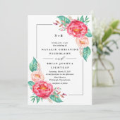 Uitnodigingen voor Tropische Floral Summer Wedding (Staand voorkant)