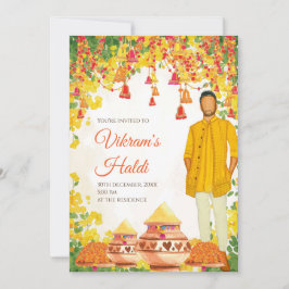Uitnodigingen voor trouw Haldi & Indiase trouwkaar