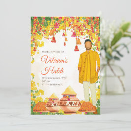 Uitnodigingen voor trouw Haldi & Indiase trouwkaar