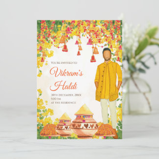 Uitnodigingen voor trouw Haldi & Indiase trouwkaar