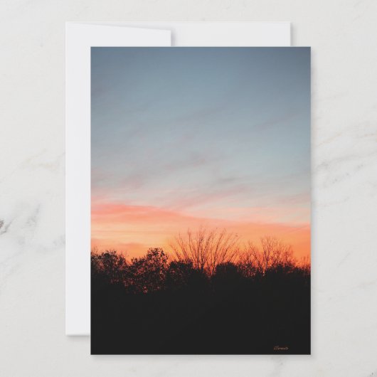 Uitnodigingen voor trouwannonce bij zonsondergang (Achterkant)