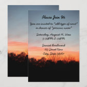 Uitnodigingen voor trouwannonce bij zonsondergang (Voorkant / Achterkant)