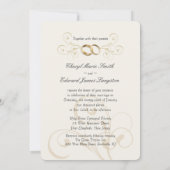 Uitnodigingen voor trouwfoto's - Elegant  ivoor (Achterkant)