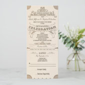 Uitnodigingen voor trouwtypografische tickets met  (Staand voorkant)