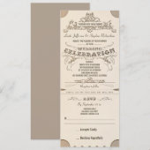 Uitnodigingen voor trouwtypografische tickets met  (Voorkant / Achterkant)