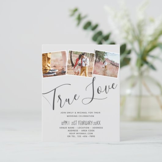 Uitnodigingen voor True Love ENGAGEMENT Feestelijk (Staand voorkant)