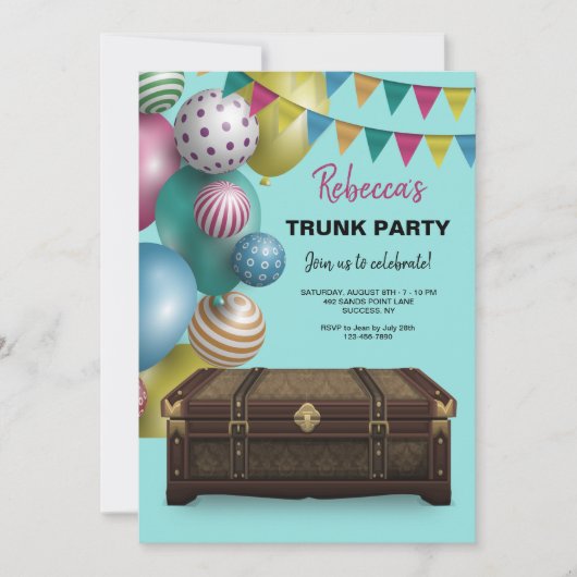 Uitnodigingen voor trunkparty (Voorkant)
