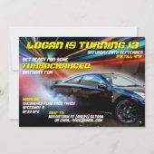 Uitnodigingen voor Turbocharge Street Racing Party (Voorkant)