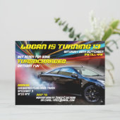 Uitnodigingen voor Turbocharge Street Racing Party (Staand voorkant)
