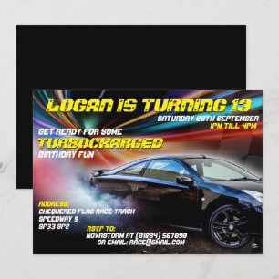 Uitnodigingen voor Turbocharge Street Racing Party