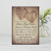 Uitnodigingen voor tweekleurig houtwuwgoed in Oost (Staand voorkant)