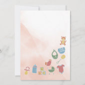 Uitnodigingen voor Tweeling Roze Luierfeest (Achterkant)