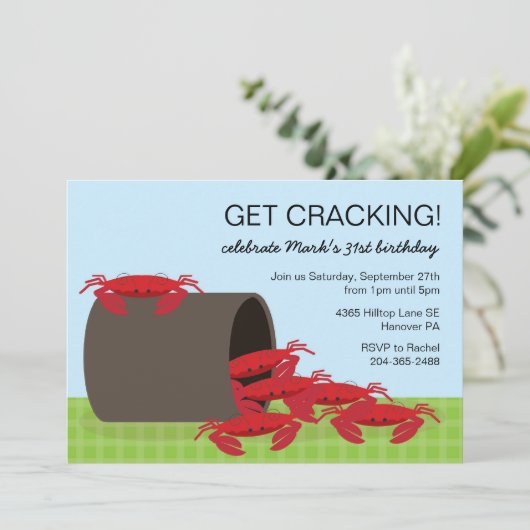 Uitnodigingen voor uitzending van de krabbenfeeste (Staand voorkant)