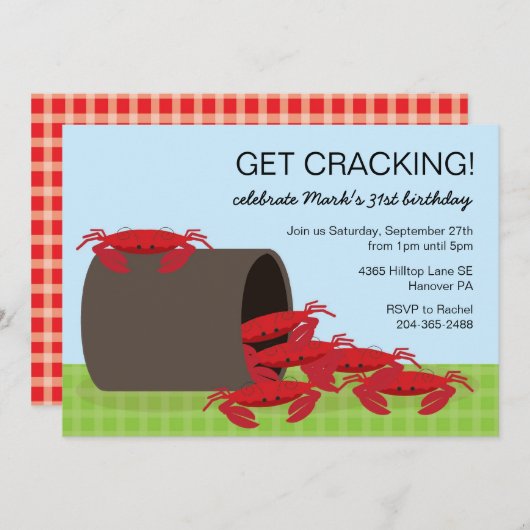 Uitnodigingen voor uitzending van de krabbenfeeste (Voorkant / Achterkant)