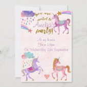 Uitnodigingen voor Unicorn-verjaardagsfeest (Voorkant)