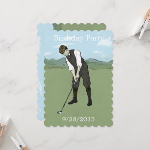 Uitnodigingen voor unieke Golf Art Birthday
