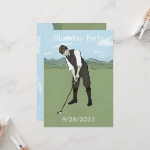 Uitnodigingen voor unieke Golf Art Birthday