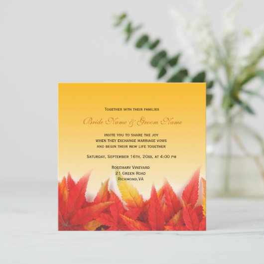 Uitnodigingen voor  valbruiloft (Staand voorkant)