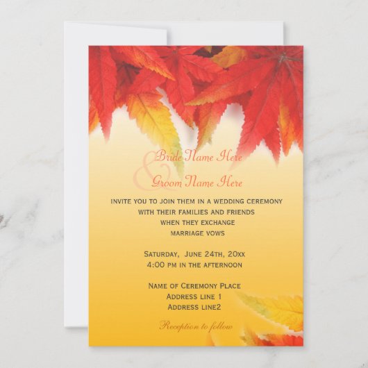 Uitnodigingen voor  valbruiloft (Voorkant)