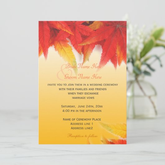 Uitnodigingen voor  valbruiloft (Staand voorkant)