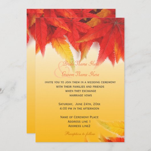 Uitnodigingen voor valbruiloft (Voorkant / Achterkant)