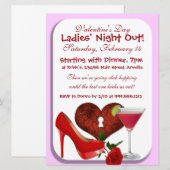 Uitnodigingen voor Valentijnsdag Dames in de nacht (Voorkant / Achterkant)