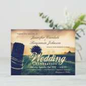 Uitnodigingen voor veldhechting na huwelijk (Staand voorkant)