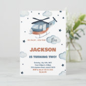 Uitnodigingen voor verjaardag van de helikopter (Staand voorkant)
