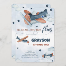 Uitnodigingen voor verjaardag van het vliegtuig