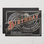 Uitnodigingen voor verjaardagsfeest in mannen - Re (Voorkant / Achterkant)