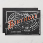 Uitnodigingen voor verjaardagsfeest in mannen - Re (Voorkant / Achterkant)