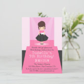 Uitnodigingen voor verjaardagsfeest met modeshow o (Staand voorkant)