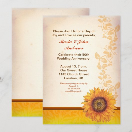 uitnodigingen voor verjaardagsfeestdagen (Voorkant / Achterkant)