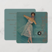 Uitnodigingen voor verjaardagsfeestje in retro sti (Voorkant / Achterkant)