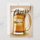Uitnodigingen voor verjaardagsfeestje met bier (Voorkant)