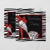 Uitnodigingen voor verjaardagsfeestje van vrouw me (Voorkant / Achterkant)