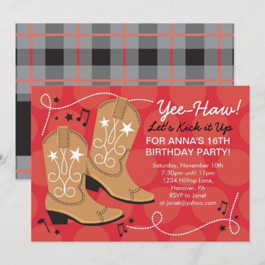 Uitnodigingen voor verjaardagsfeestjes (Voorkant / Achterkant)