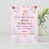 Uitnodigingen voor verjaardagsfeestjes in kind (Staand voorkant)