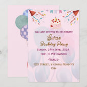 Uitnodigingen voor verjaardagsfeestjes in kind (Voorkant / Achterkant)