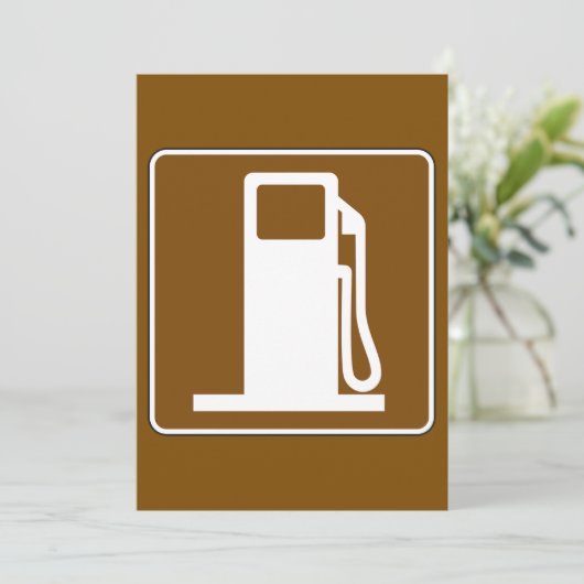 Uitnodigingen voor verkeersborden voor benzine (Staand voorkant)