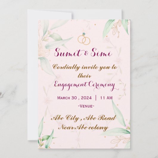 Uitnodigingen voor verloving (Voorkant)