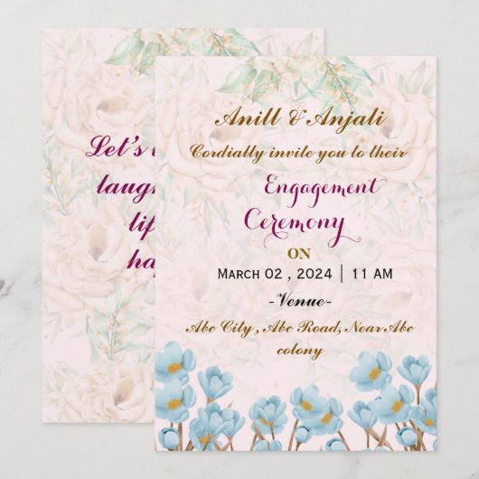 Uitnodigingen voor verloving (Voorkant / Achterkant)