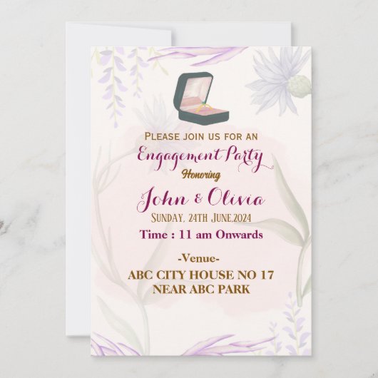 Uitnodigingen voor verloving (Voorkant)