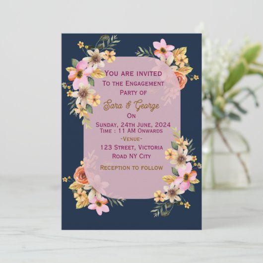 Uitnodigingen voor verloving (Staand voorkant)