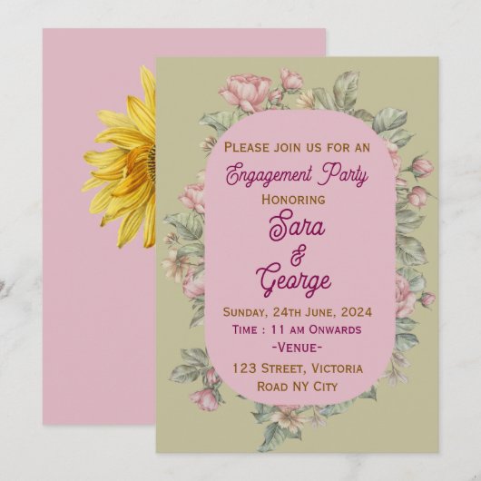 Uitnodigingen voor verloving (Voorkant / Achterkant)