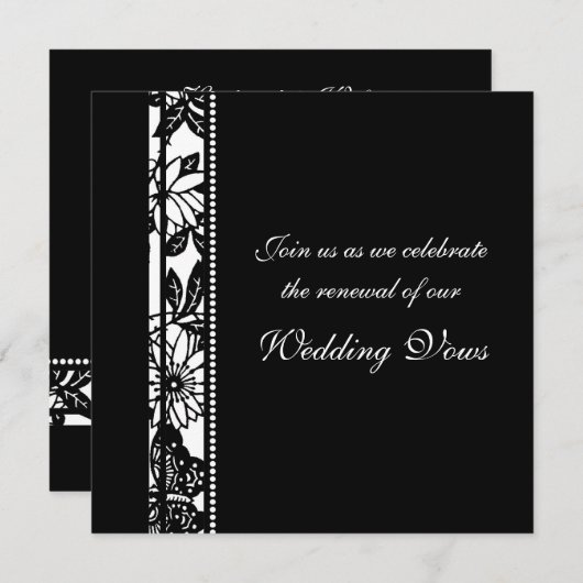 Uitnodigingen voor vernieuwing van het zwarte en w (Voorkant / Achterkant)