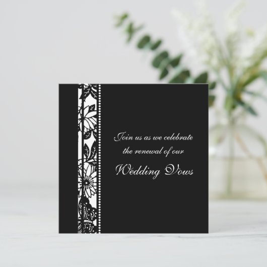 Uitnodigingen voor vernieuwing van het zwarte en w (Staand voorkant)