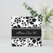 Uitnodigingen voor vernieuwing van het zwarte en w (Staand voorkant)