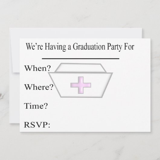 Uitnodigingen voor verpleegkunde: "Ik heb het geda (Achterkant)